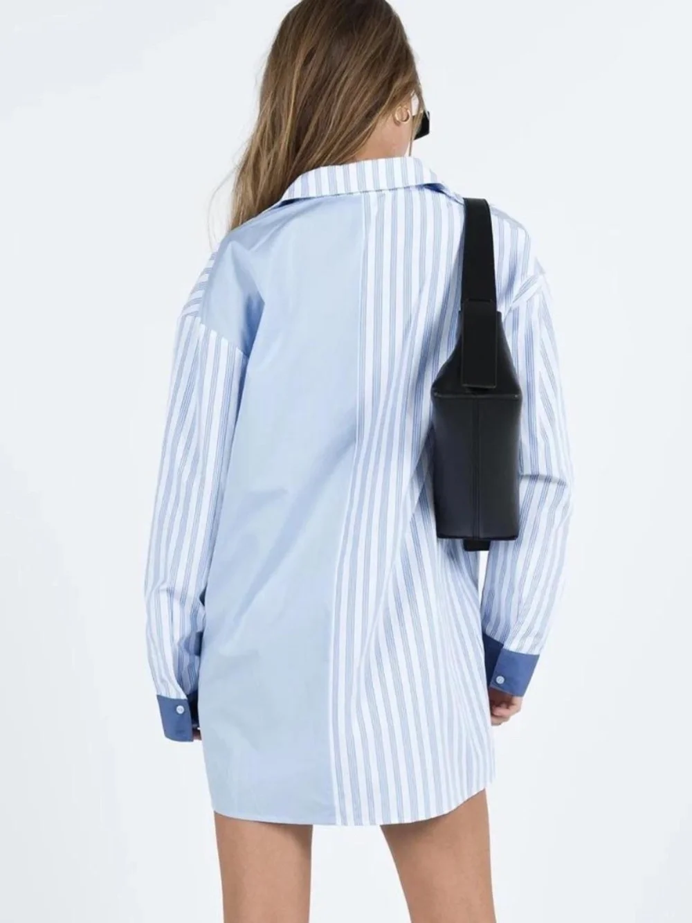 Princess Polly Rouni Shirt dress Blue and white striped NWT Size 0 - Picture 3 of 7